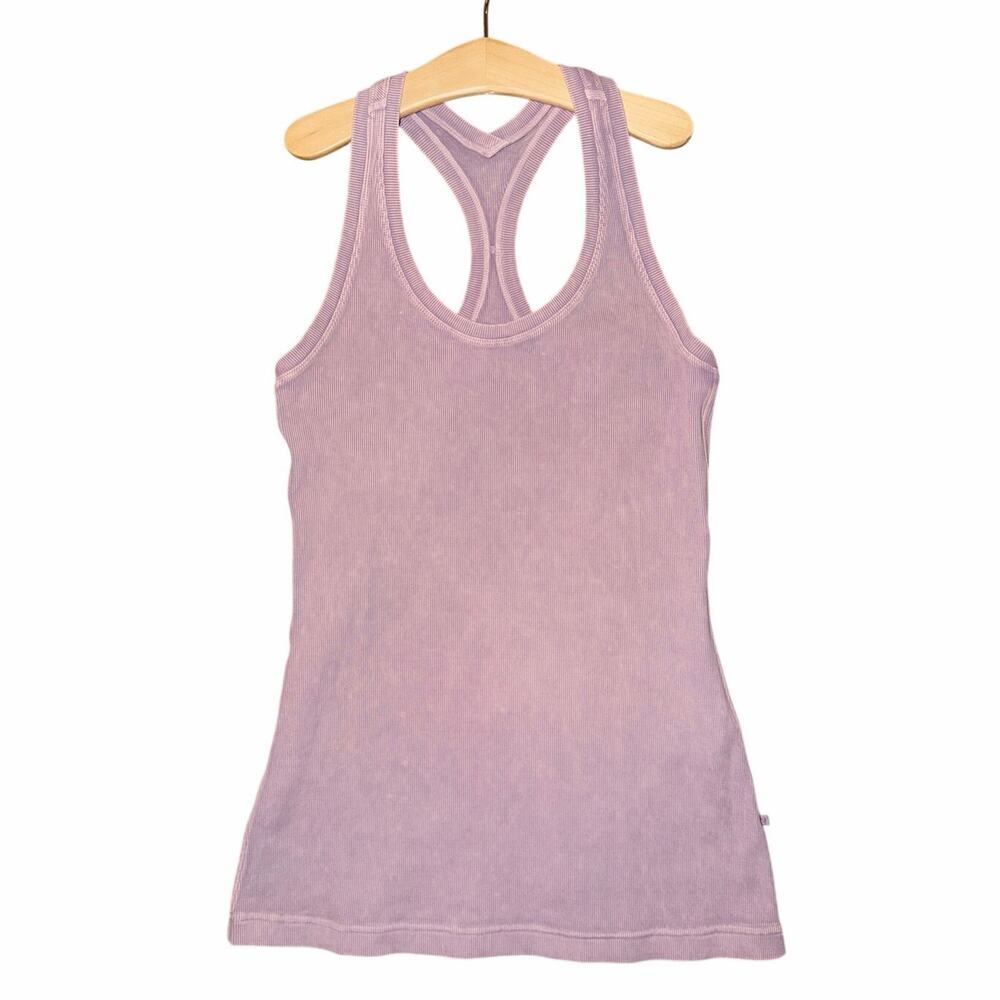 Lululemon dusty rose pink tank top racerback ribbed Athleisure ebb to street M